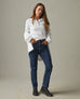 Women's Waffle Henley - White